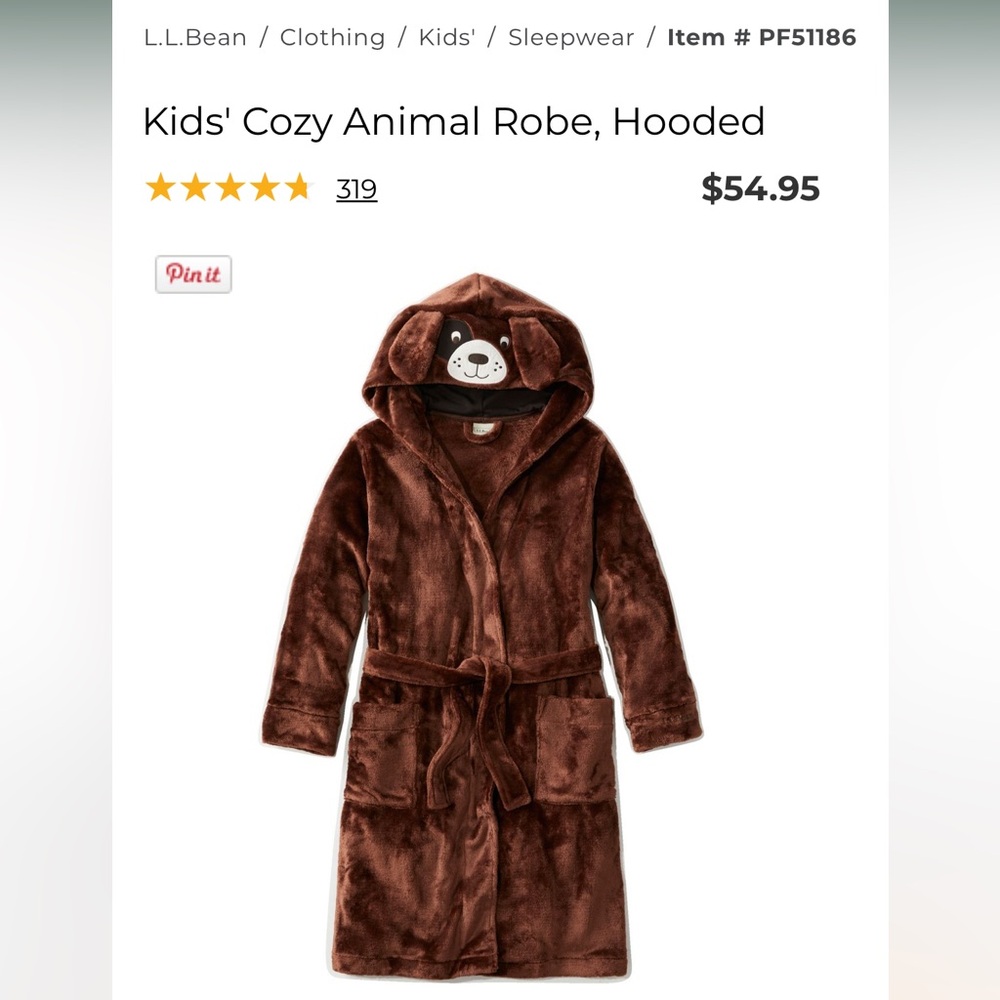 Cute kids puppy hooded robe